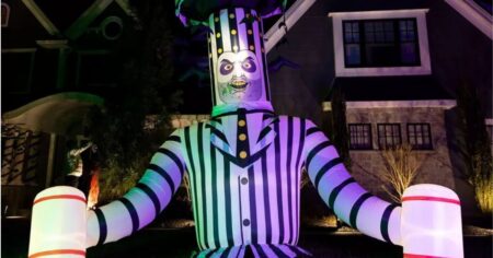 Beetlejuice halloween inflatable with lights