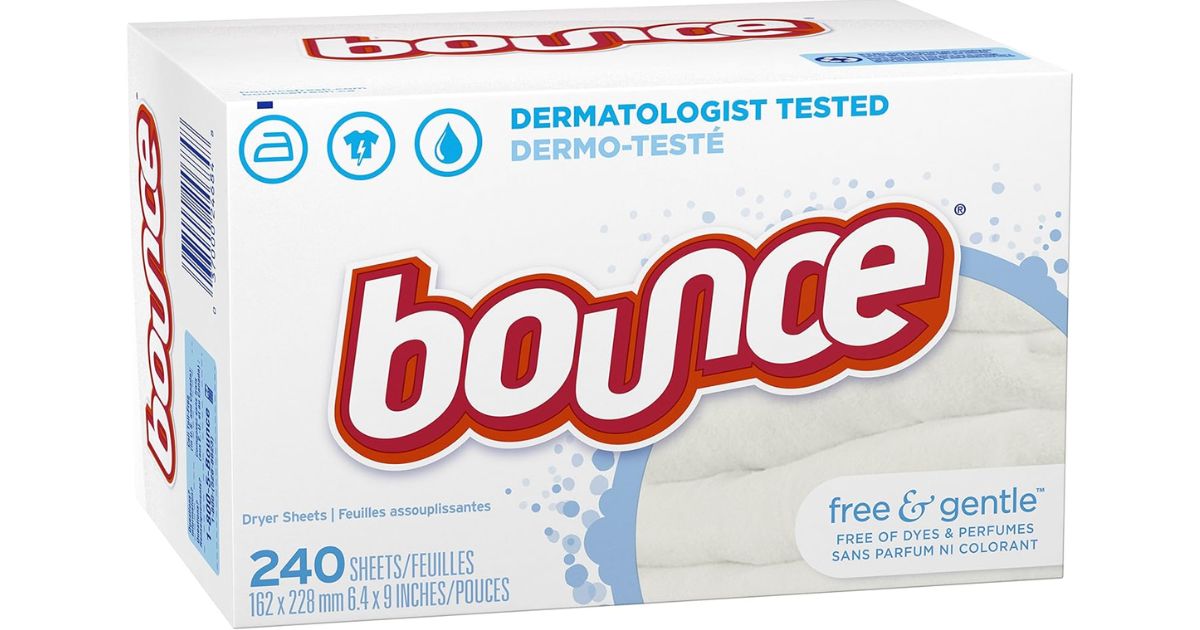 box of Bounce Dryer Sheets