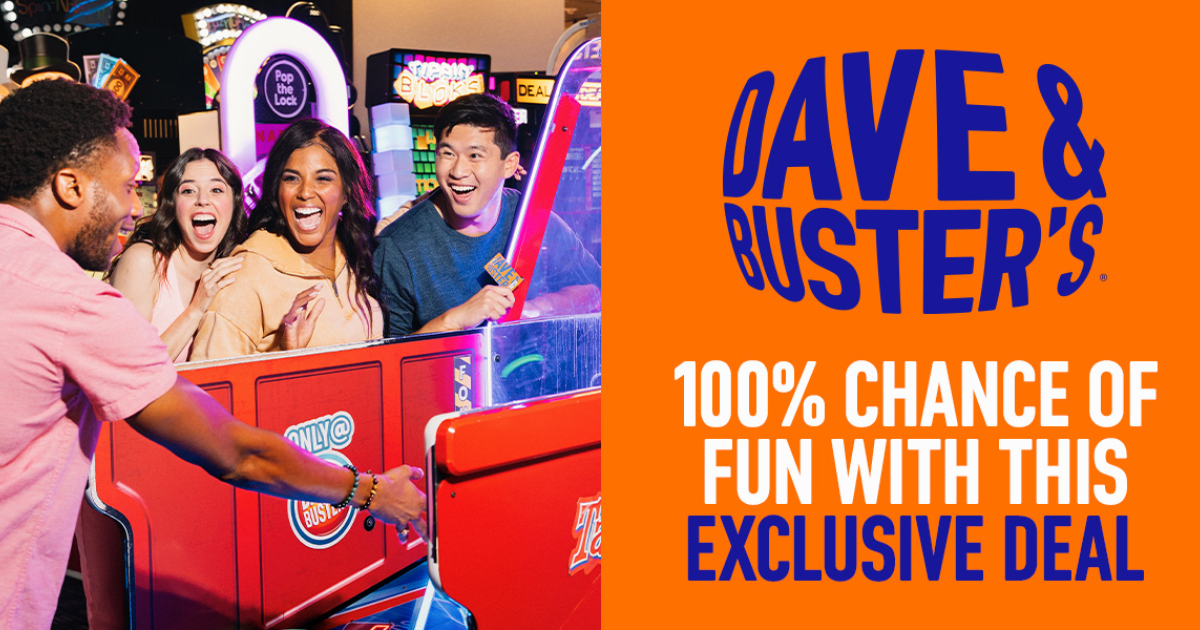 Free $10 Game Play at Dave Busters