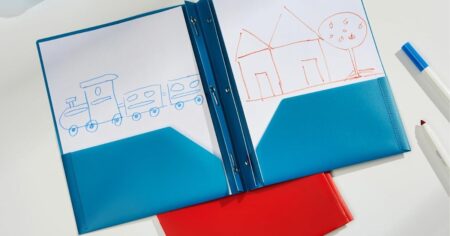 open folder on a table