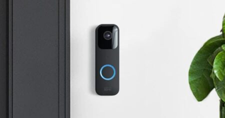video doorbell next to a door