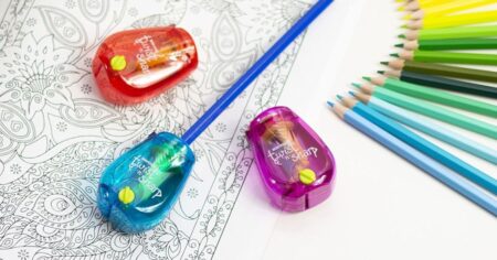 pencil sharpeners with colored pencils around them