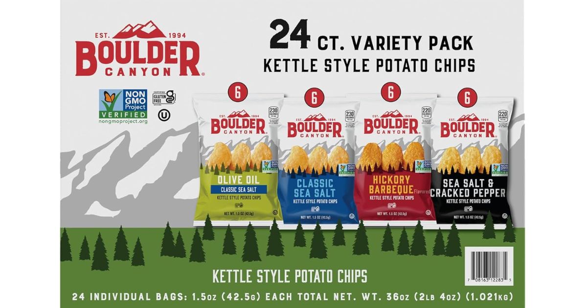 Boulder Canyon 24 Count Chips Variety Pack Only 10 98 On Amazon The