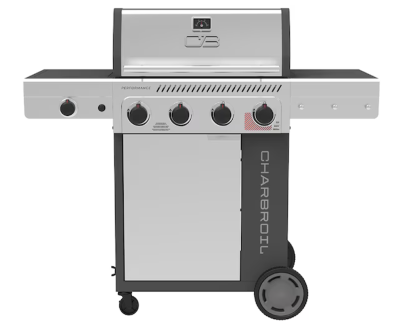 Charbroil Performance Series Gray 4 Burner Liquid Propane Gas Grill 1 Side Burner