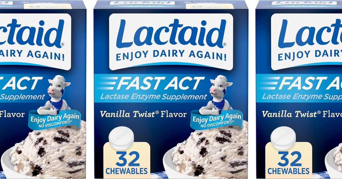 row of Lactaid boxes