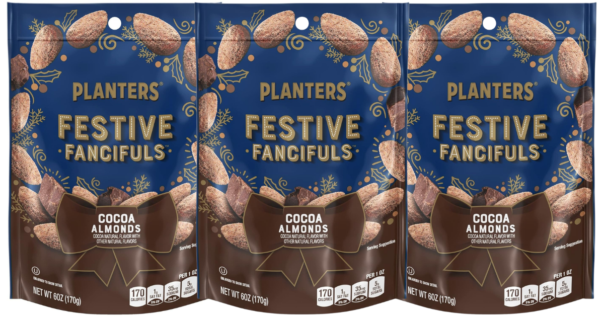 YAS! 3.xx Planters Dark Chocolate Flavored Roasted Cocoa Almonds, 6 oz