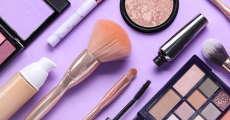 cosmetics and brushes