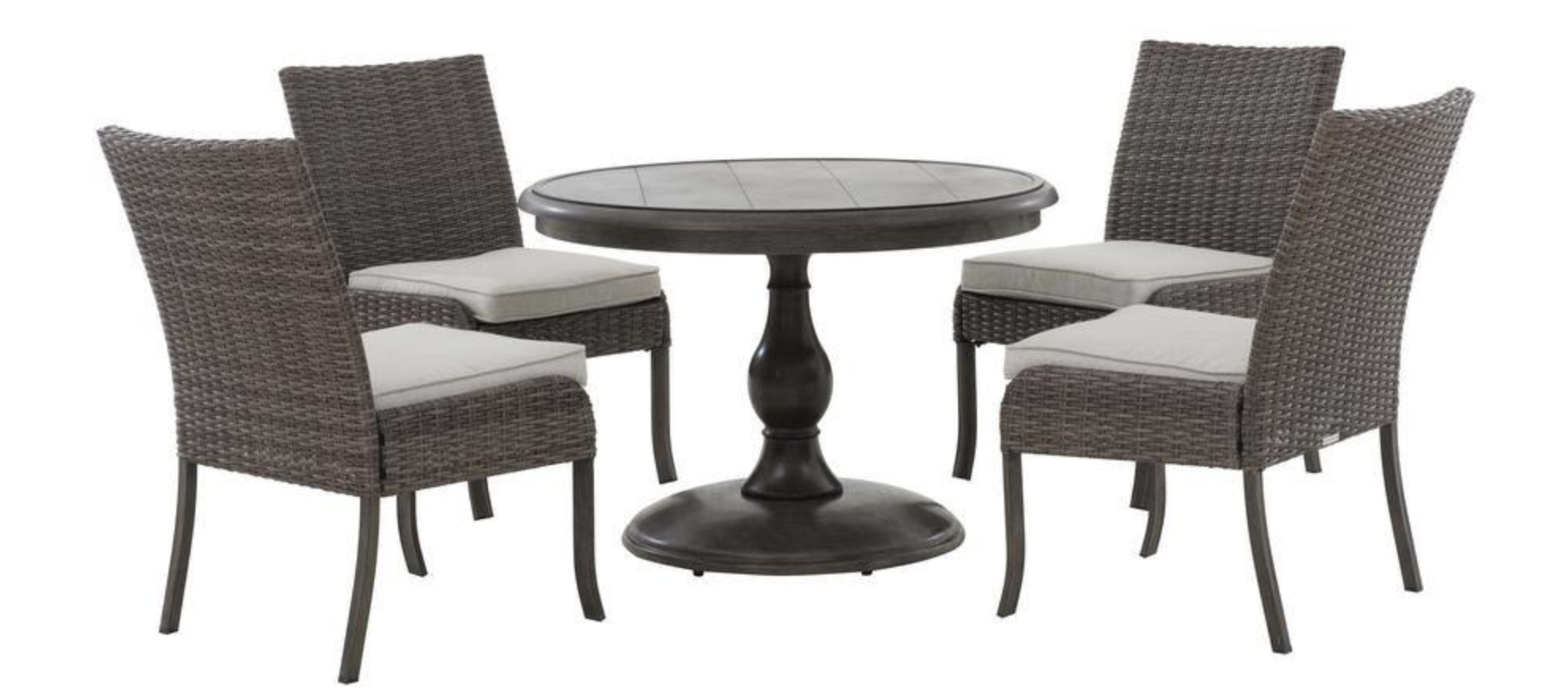 Hampton Bay Windsor 5 Piece Wicker Round Outdoor Dining Set with cover