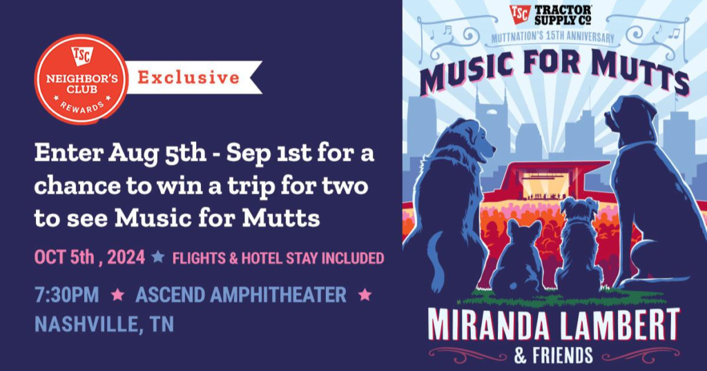 MIRANDA LAMBERT MUTTNATION FOUNDATION SWEEPSTAKES