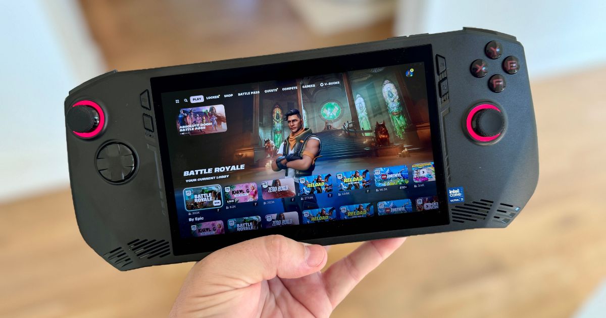 MSI Claw hand holding an MSI claw gaming console