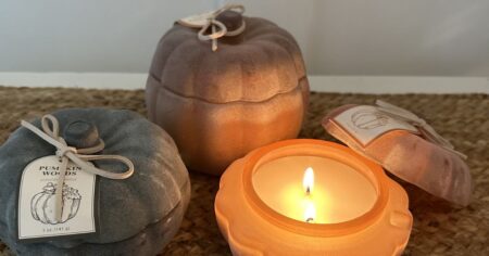 glass pumpkin candles