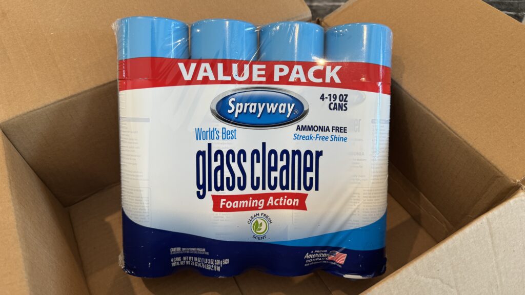 Photo of Sprayway Glass Cleaner in an Amazon Box