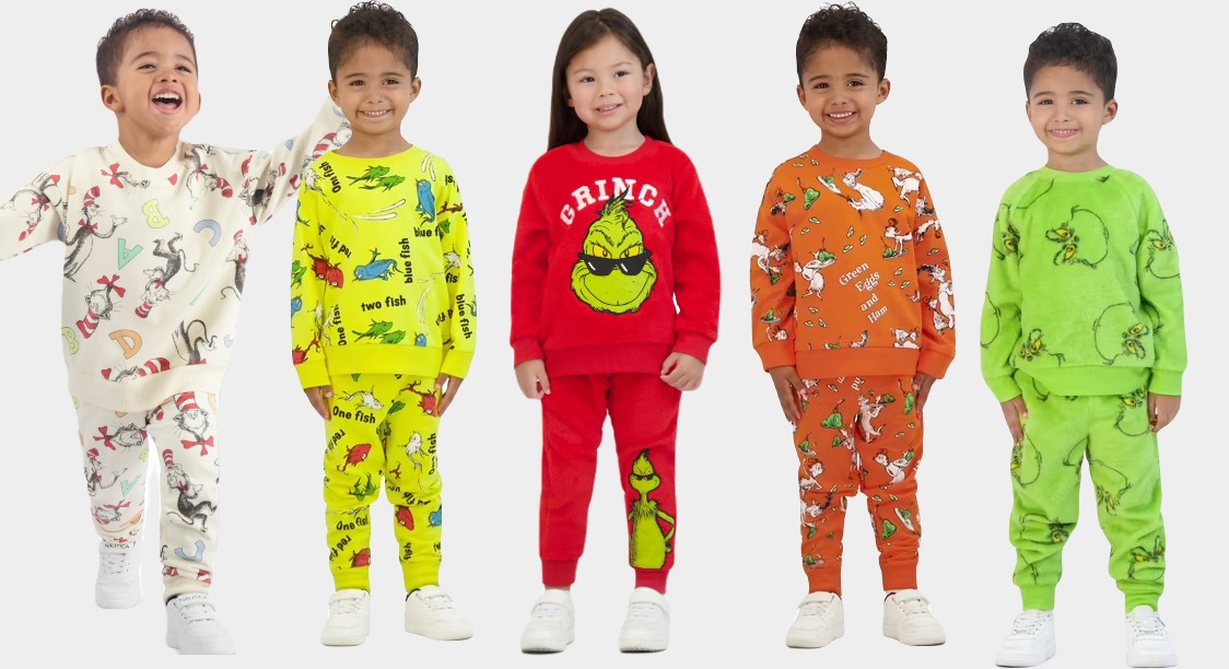 Dr. Seuss Toddler Unisex Long Sleeve Sweatshirt and Jogger Sets Only