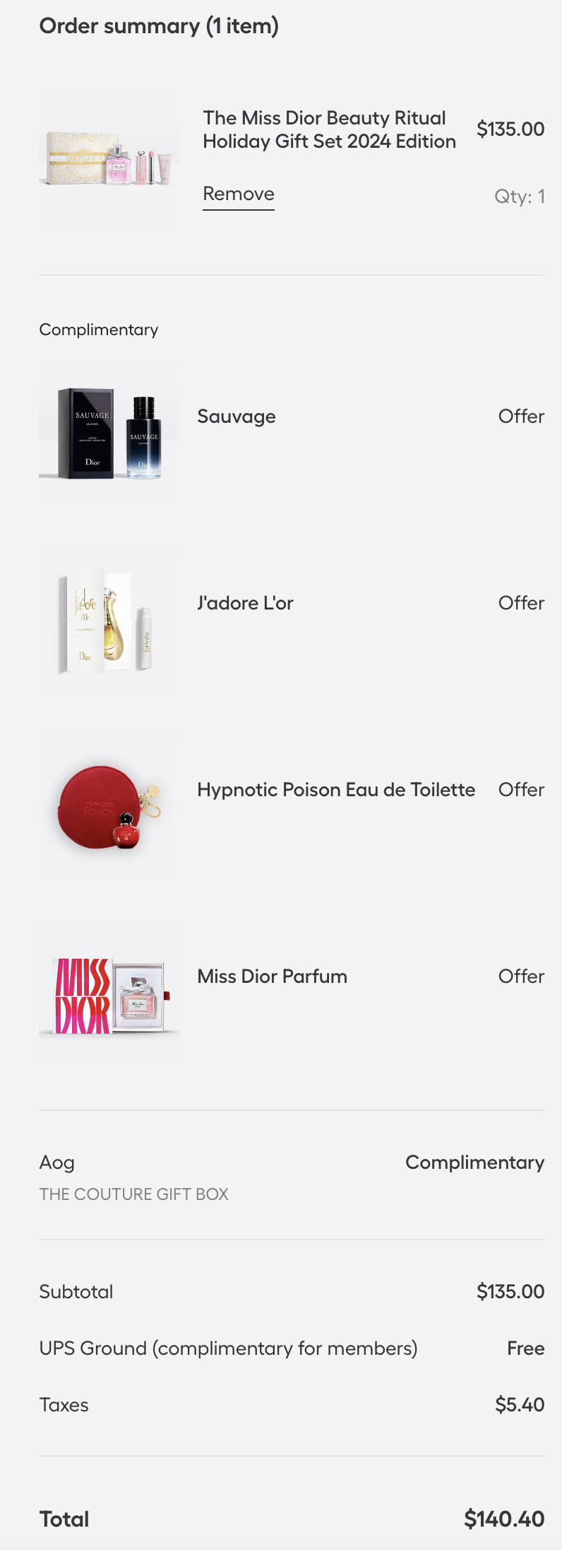 Dior deal Dior checkout