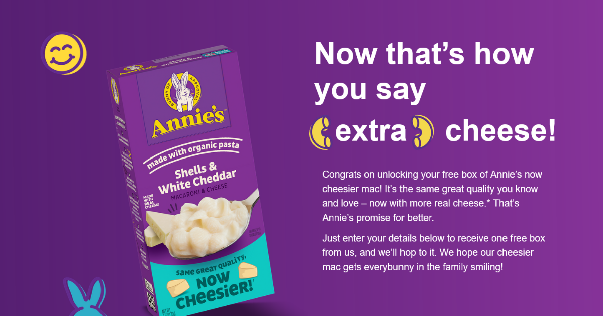 Free Box Of Annie s Now Cheesier Macaroni Cheese Sample