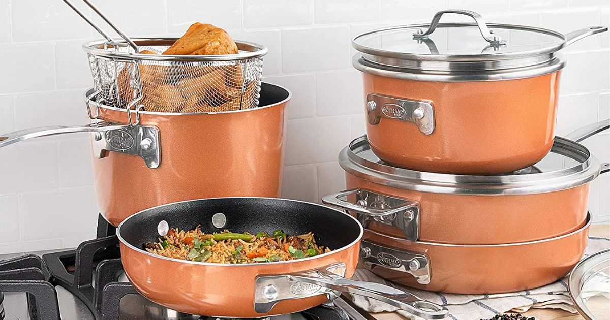 stacking pans on a stove