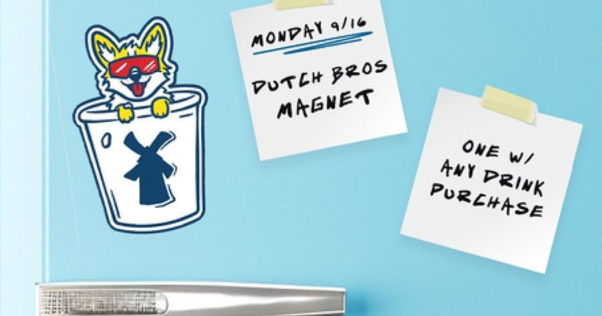 Free at Dutch Bros with Drink Purchase on 9/16 Only The