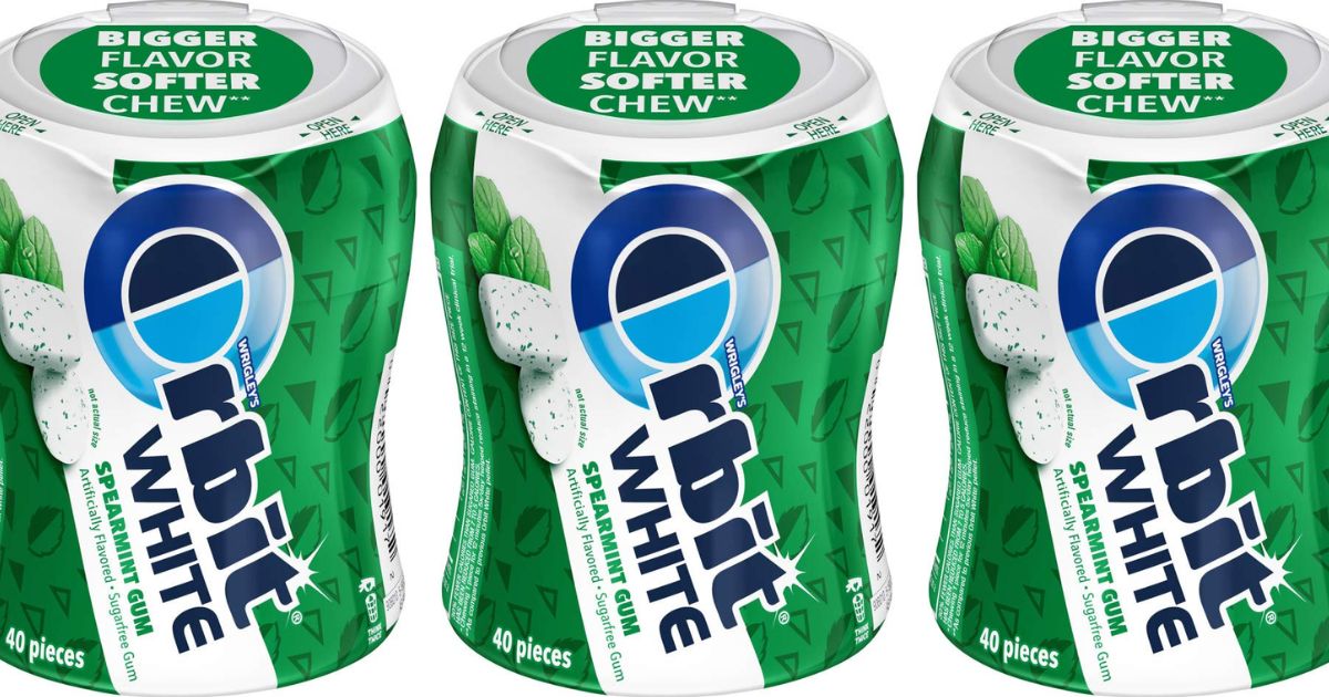 row of Orbit gum bottles