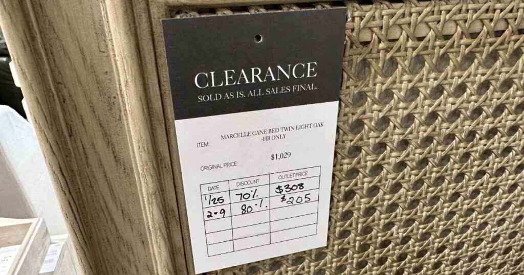 Restoration Hardware Clearance Tag