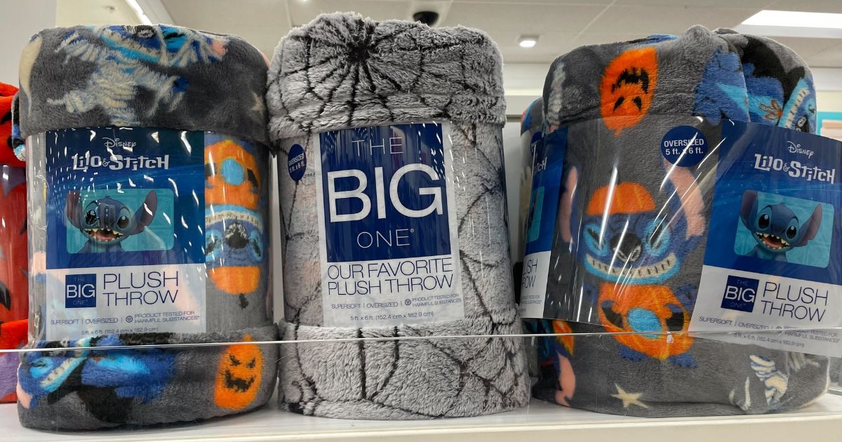 throw blankets on a shelf