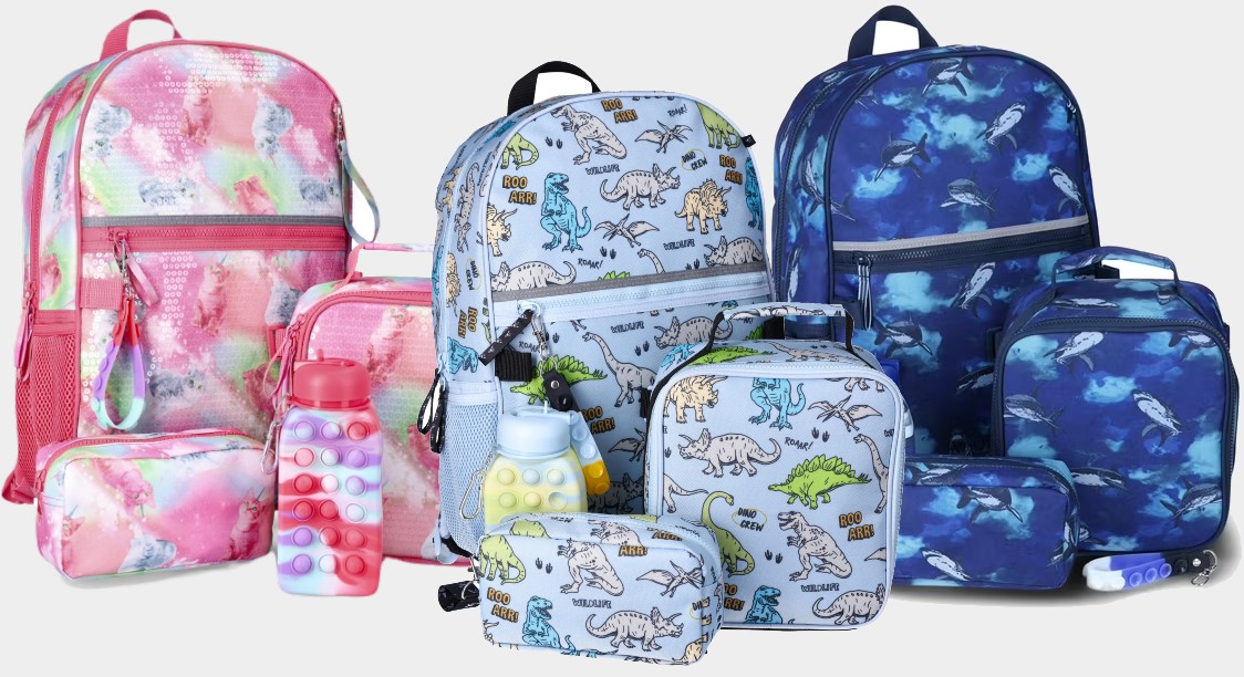 Wonder Nation Girls 17" Laptop Backpack and Lunch Bag 5Piece Set Only