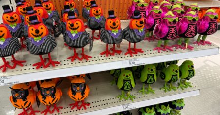 halloween felt birds scaled