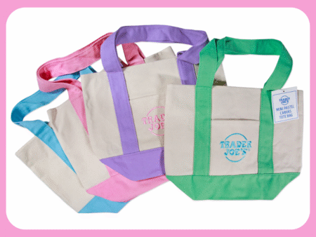 trader joes new mini pastel tote bags 2026
