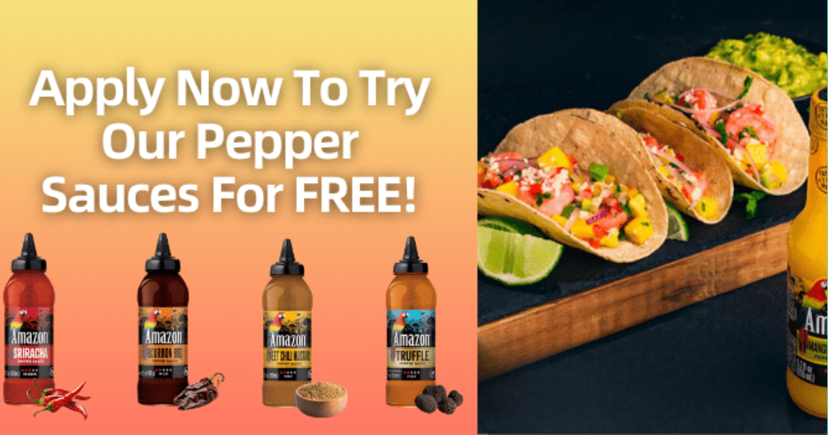 Apply to Try Amazon Pepper Hot Sauces for Free