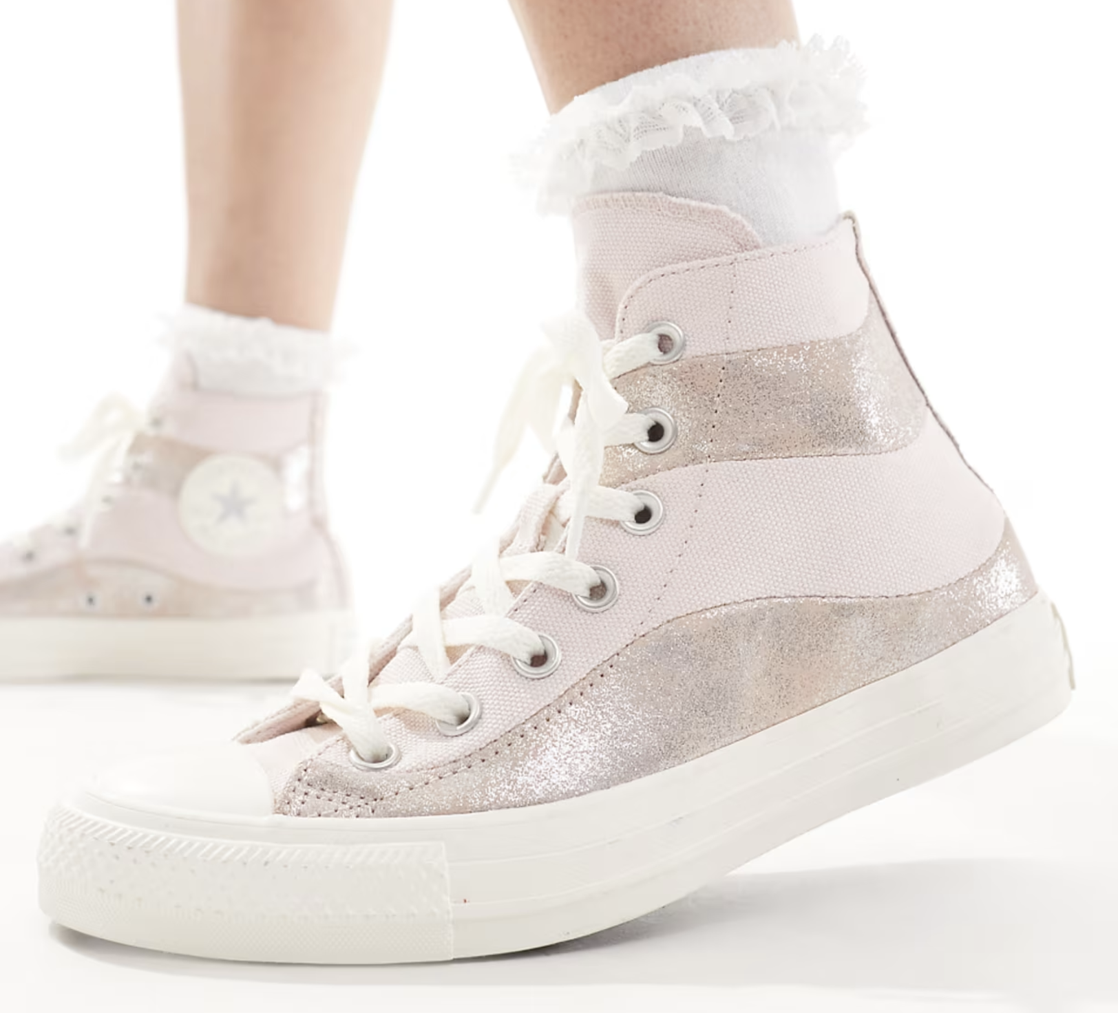 Converse Chuck Taylor All Star suede sneakers in pink metallic