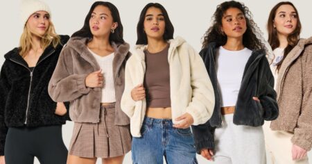 HOLLISTER CURLY FAUX FUR JACKET