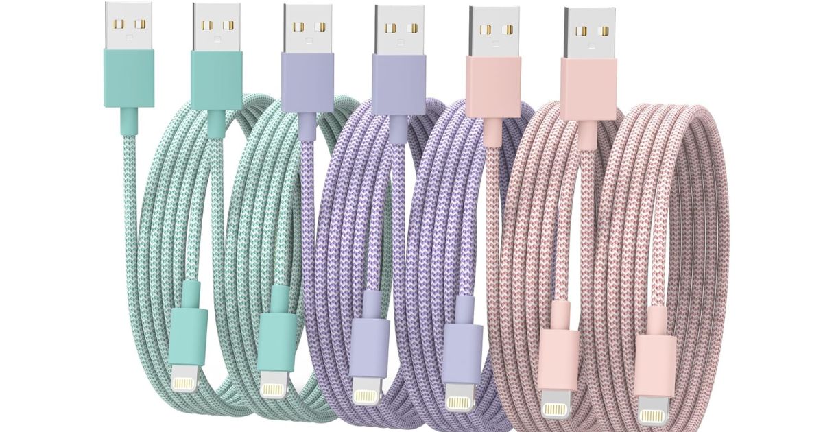 row of folded lightning cables