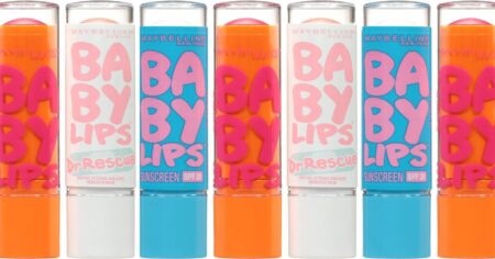 row of Maybelline Baby Lips Lip Balms