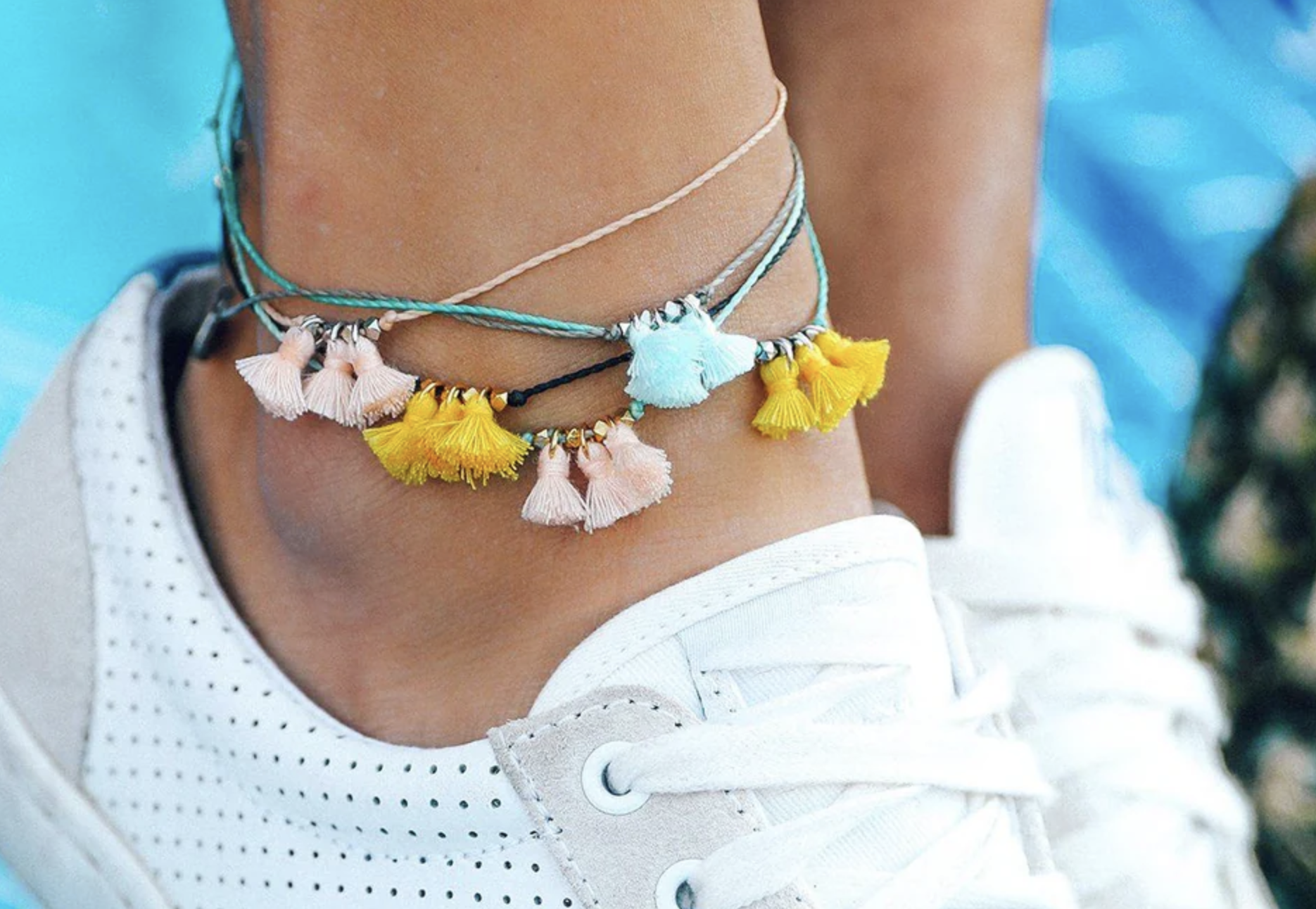 Triple Tassel Anklet
