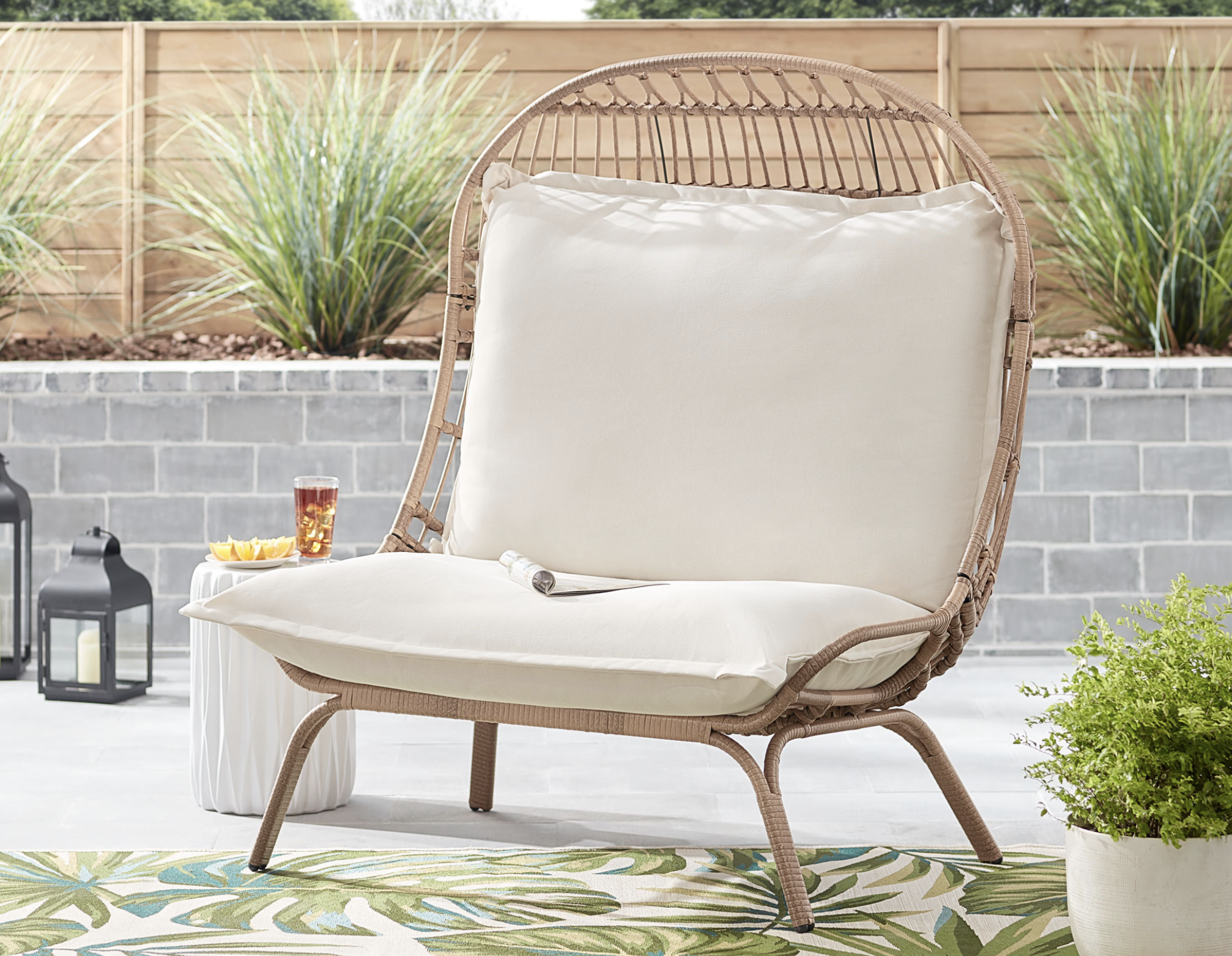 Better Homes Gardens Willow Sage Outdoor Wicker Patio Cuddle Chair