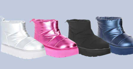 Metallic puffer boot