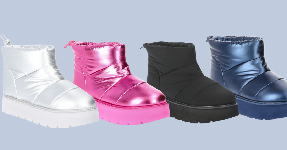 metallic puffer boot