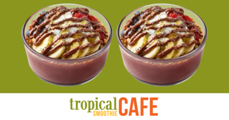 Tropical Smoothie Cafe Acai Bowls with Nutella