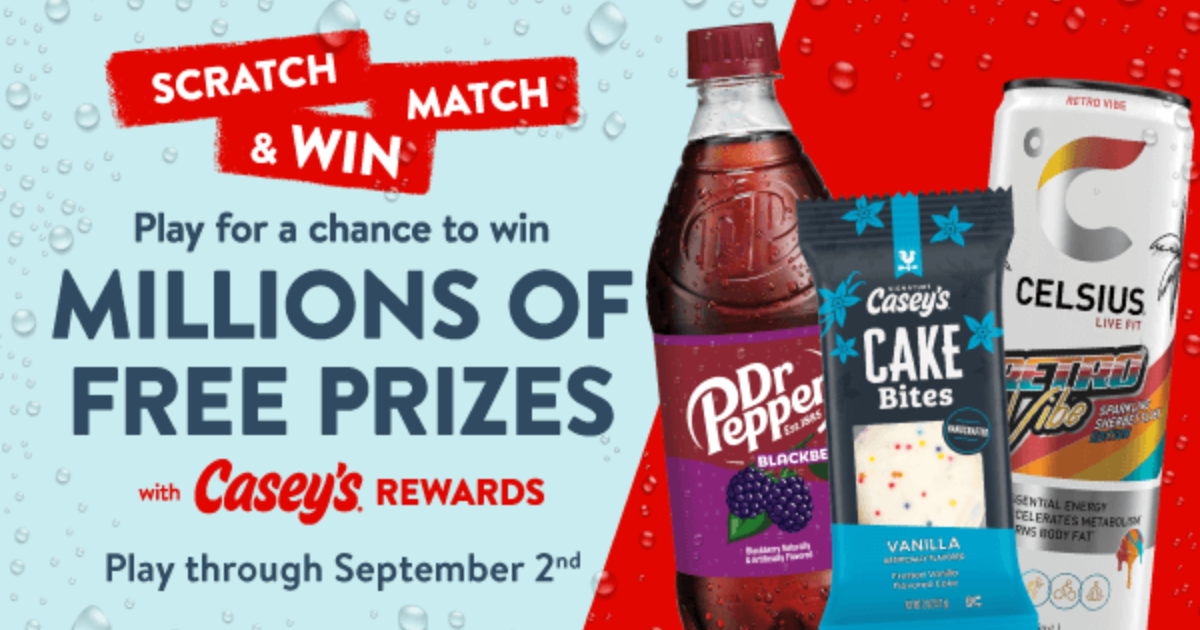 Casey’s Rewards Scratch Match and Win Instant Win Game