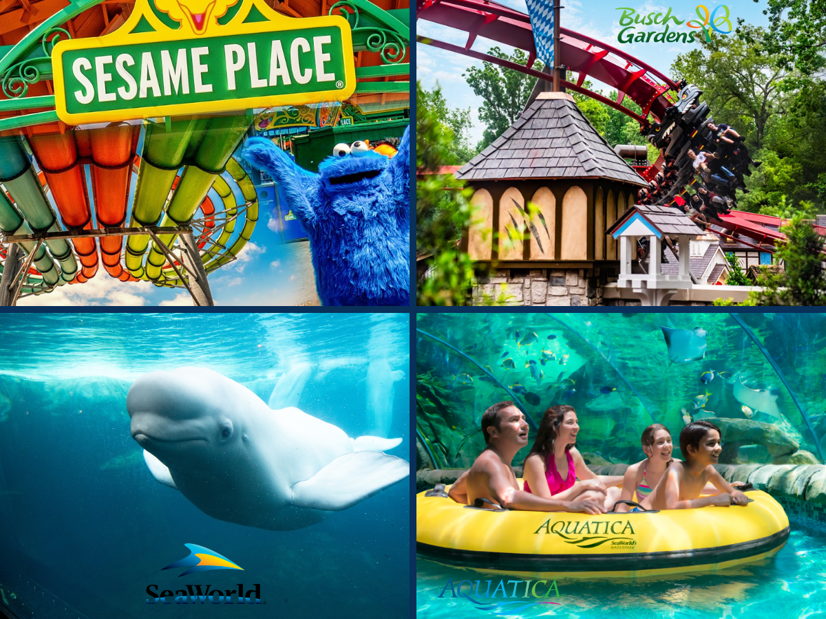 SeaWorld Busch Gardens Sesame Place or Aquatica SeaWorld Busch Gardens Sesame Place or Aquatica