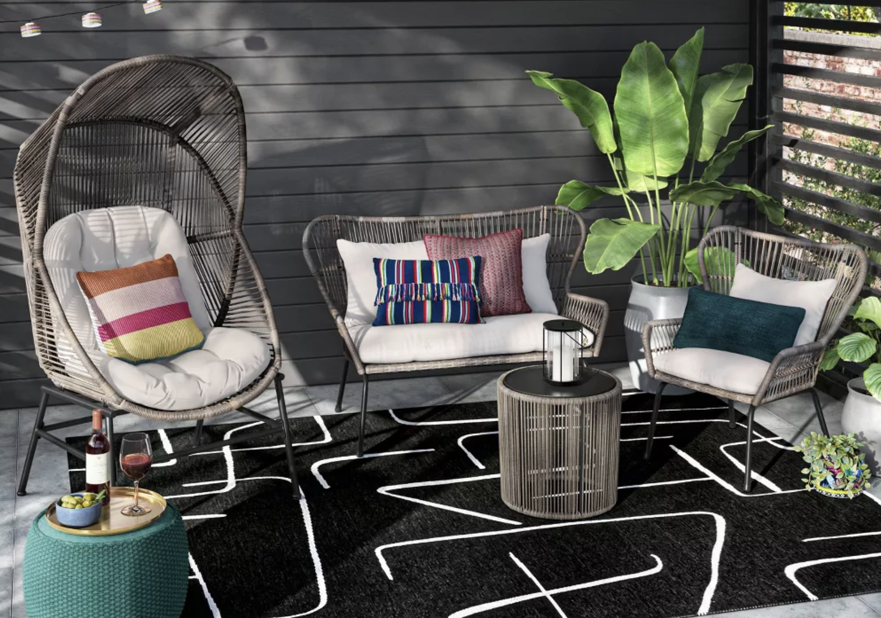 Threshold Latigo Patio Statement Egg Chair