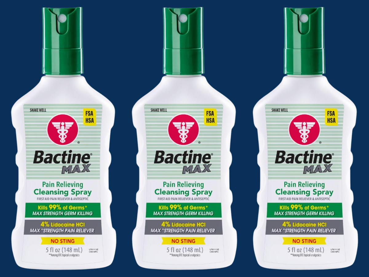 Bactine Max Pain Relieving Antiseptic Spray with Lidocaine First Aid Pain + Itch Relief No Sting Kills 99% of Germs 5oz (1) antibiotic cream