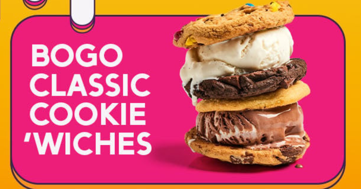 Buy One Get One Cookie wiches at Insomnia Cookies