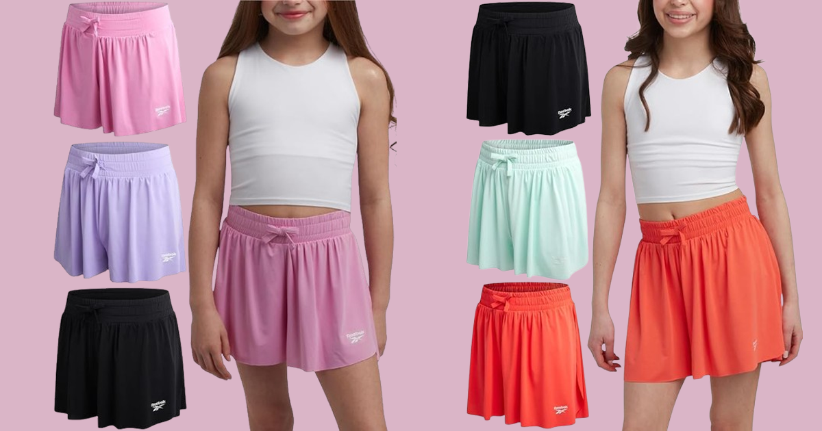 Reebok girls athletic shorts 3 pack