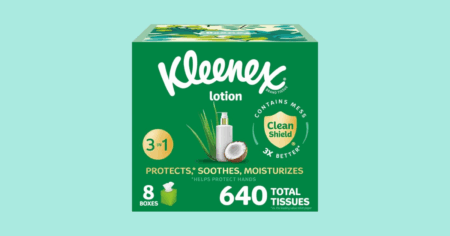 Kleenex Lotion Facial Tissues with coconut oil 8 cube boxes