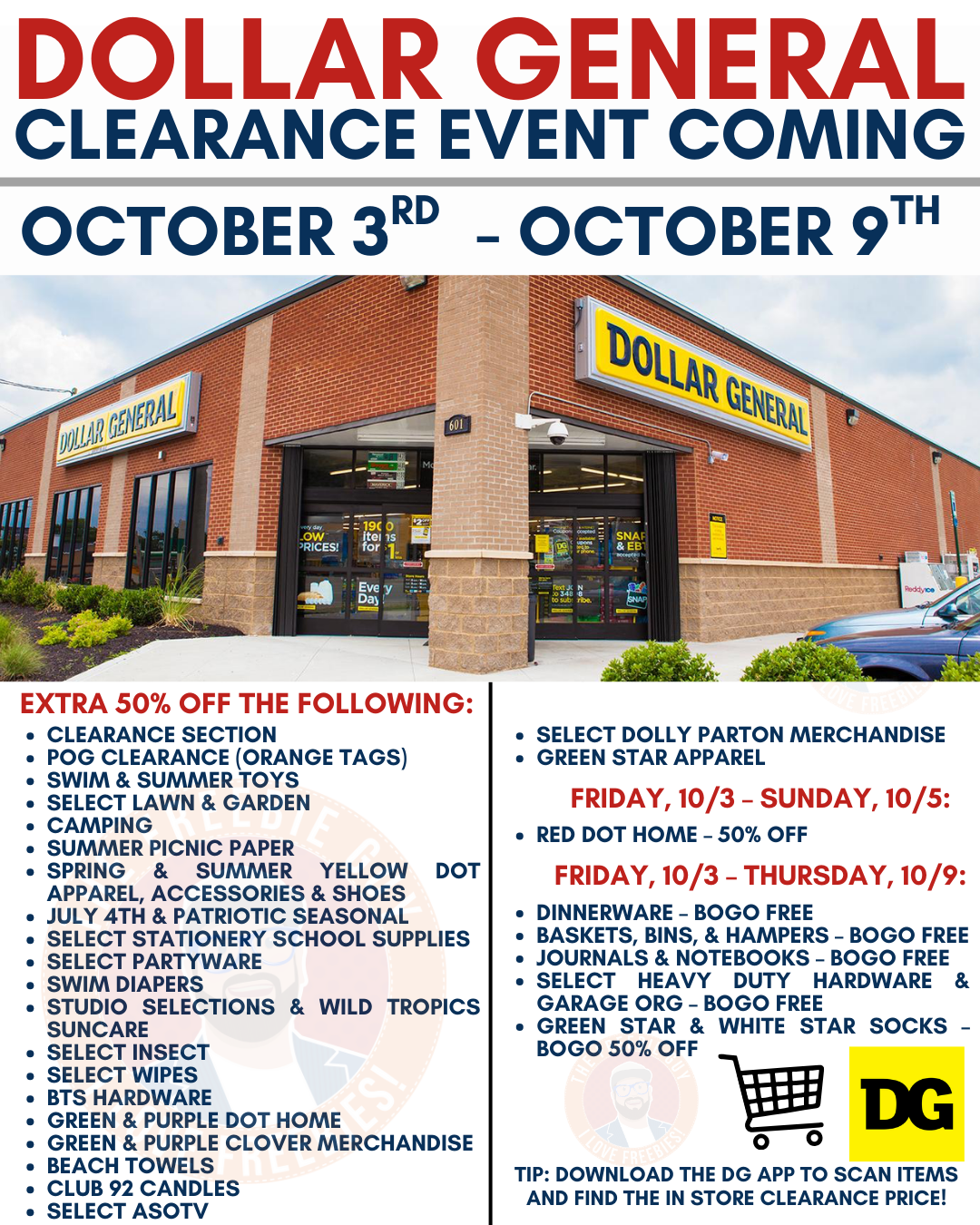 DG Seasonal Core Clearance Event (October 3-9th, 2025)