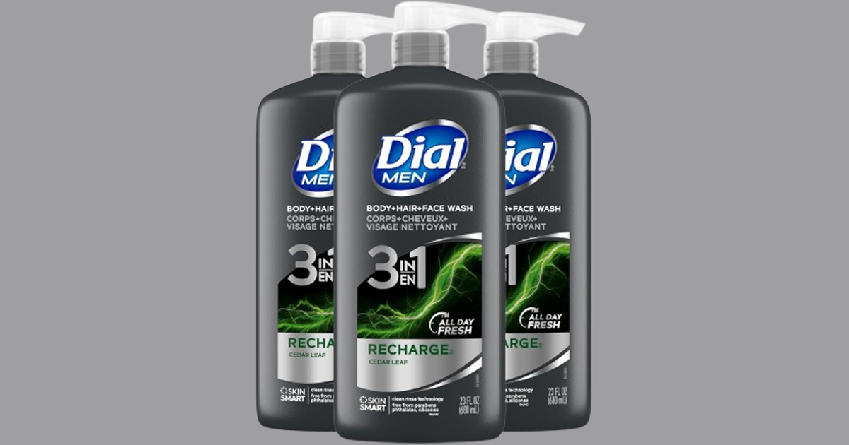 Dial Men 3in1 Body Hair and face wash 3 pack