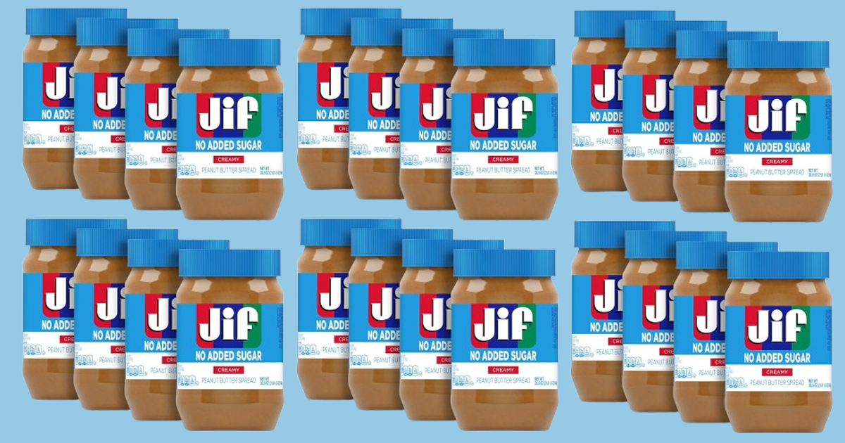 JIF No added sugar creamy peanut butter 8 pack