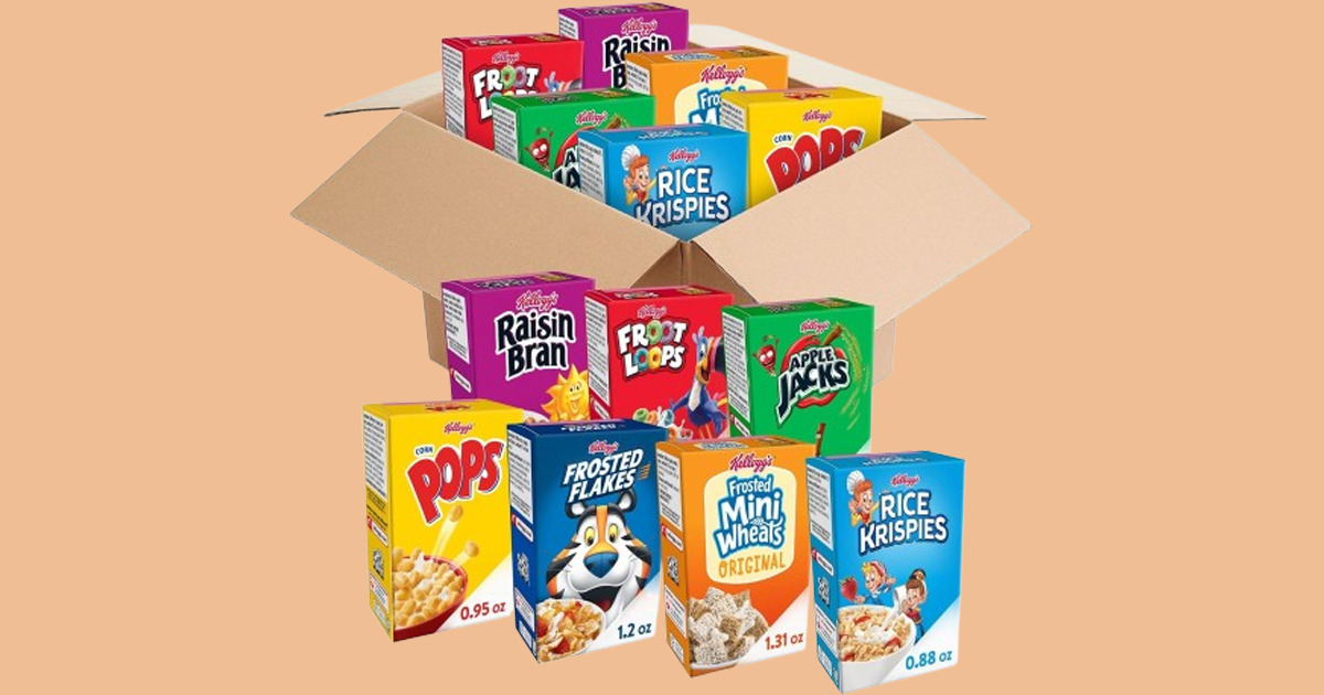 Kelloggs cold breakfast cereal bulk 48 boxes