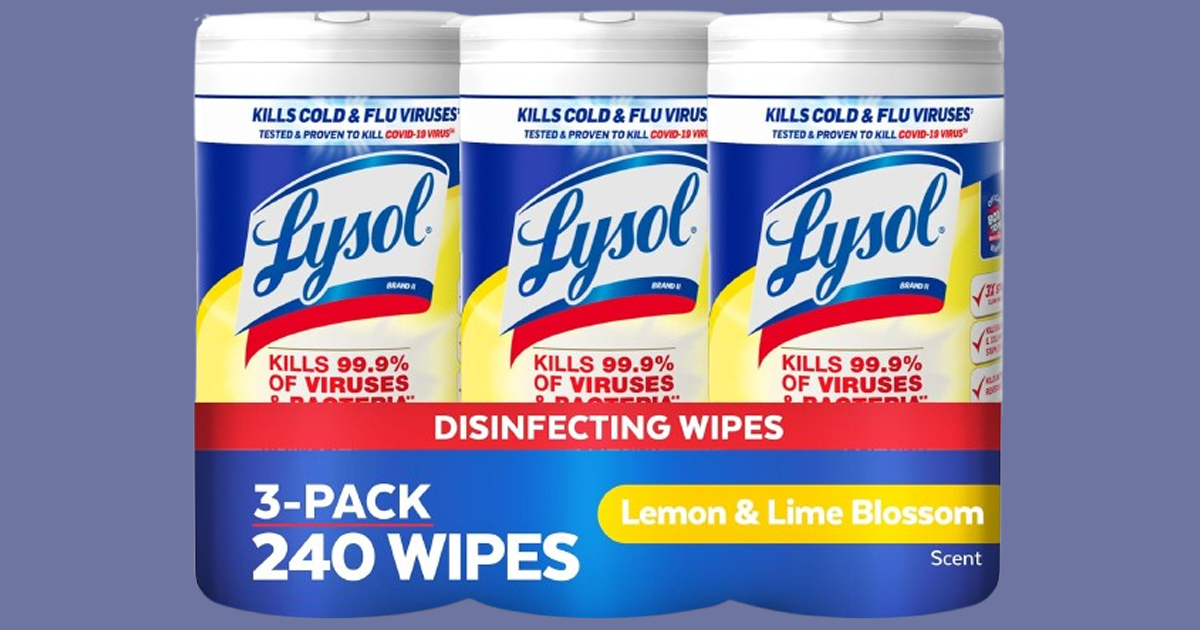 Lysol Multi Surface Antibacterial Disinfectant Cleaning Wipes 3 Pack