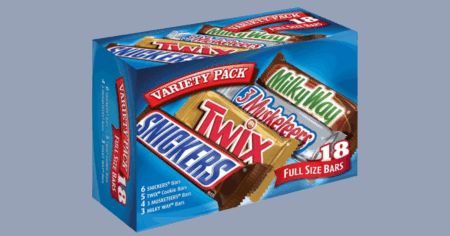 Snickers Twix 3 Musketeers Milky Way Full Size 18 Count Bulk Candy Box